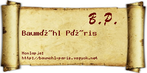 Baumöhl Páris névjegykártya